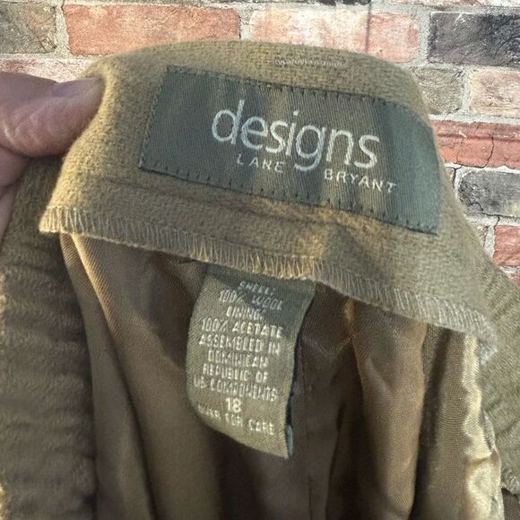 5 for $25🔥Lane Bryant Designs 100% Pure New Wool Tan Pants Size 18 - Picture 3 of 5